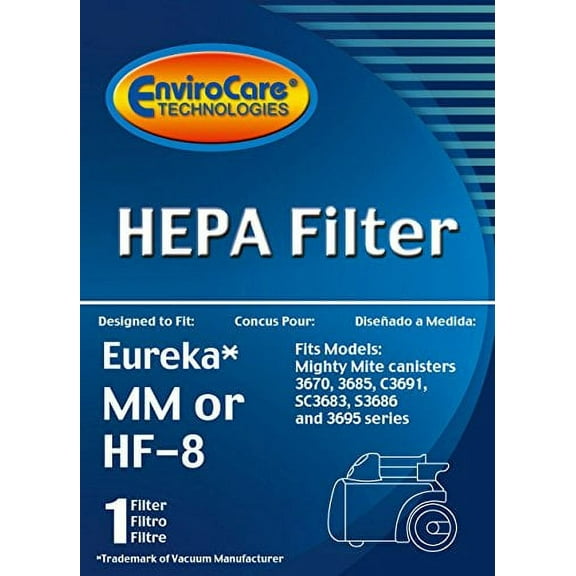 (1) Eureka Sanitaire w/activated Charcoal MM Mighty Mite HEPA HF8 Vacuum Filter, Mighty Mite, Pet Lover, Sanitaire Comme