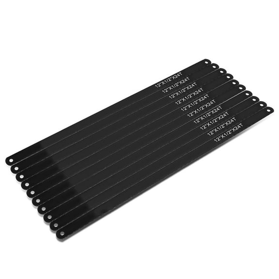 DNA Motoring Hacksaw Blade, 12 Inch, 24 TPI, Carbon Steel, Powder Coated Finish, 10 Pack