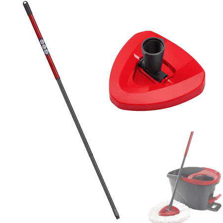 Spin Mop Accessory Parts Compatible with O-Cedar Easywring 1-Tank System, Includes 1 Extendable Spin Mop Handle & 1 Triangle Base