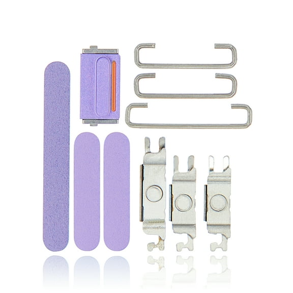 Replacement Hard Buttons (Power / Volume / Switch) Compatible For iPhone 12 Mini (Purple)