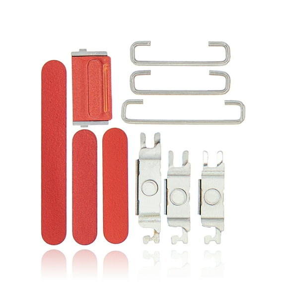 Replacement Hard Buttons (Power / Volume / Switch) Compatible For iPhone 12 Mini (Red)
