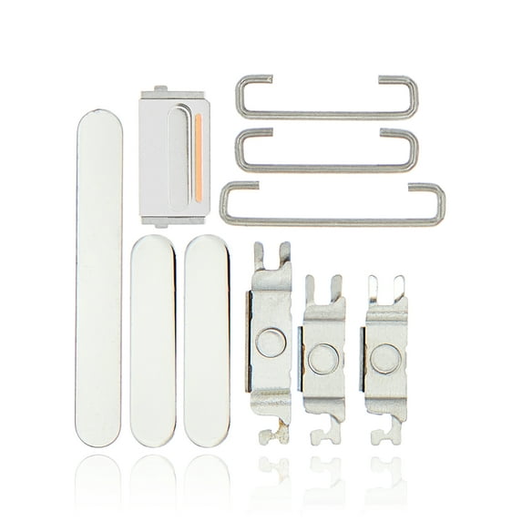Replacement Hard Buttons (Power / Volume / Switch) Compatible For iPhone 12 Pro / 12 Pro Max (Silver)