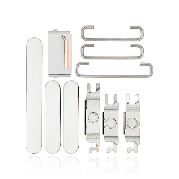 Replacement Hard Buttons (Power / Volume / Switch) Compatible For iPhone 12 Pro / 12 Pro Max (Silver)