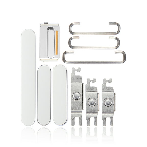 Replacement Hard Buttons (Power / Volume / Switch) Compatible For iPhone 14 Pro / 14 Pro Max (Silver)