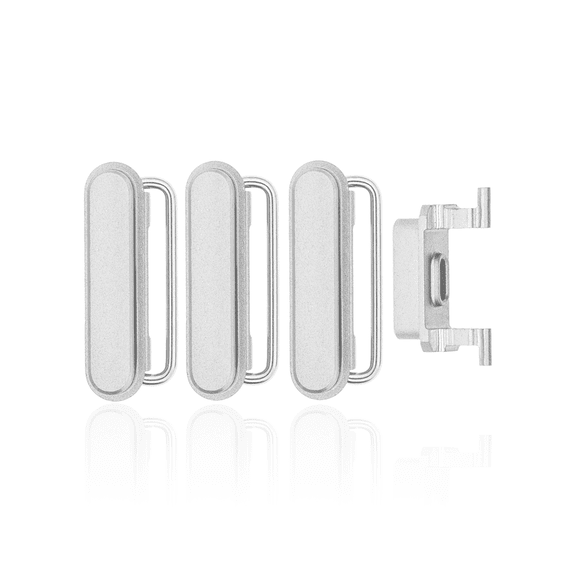 Replacement Hard Buttons (Power / Volume / Switch) Compatible For iPhone 6S Plus (Silver)