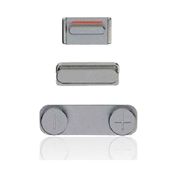 Replacement Hard Buttons Set Compatible For iPhone 5S / SE (2016) (Power & Volume & Vibrator) (Space Gray)