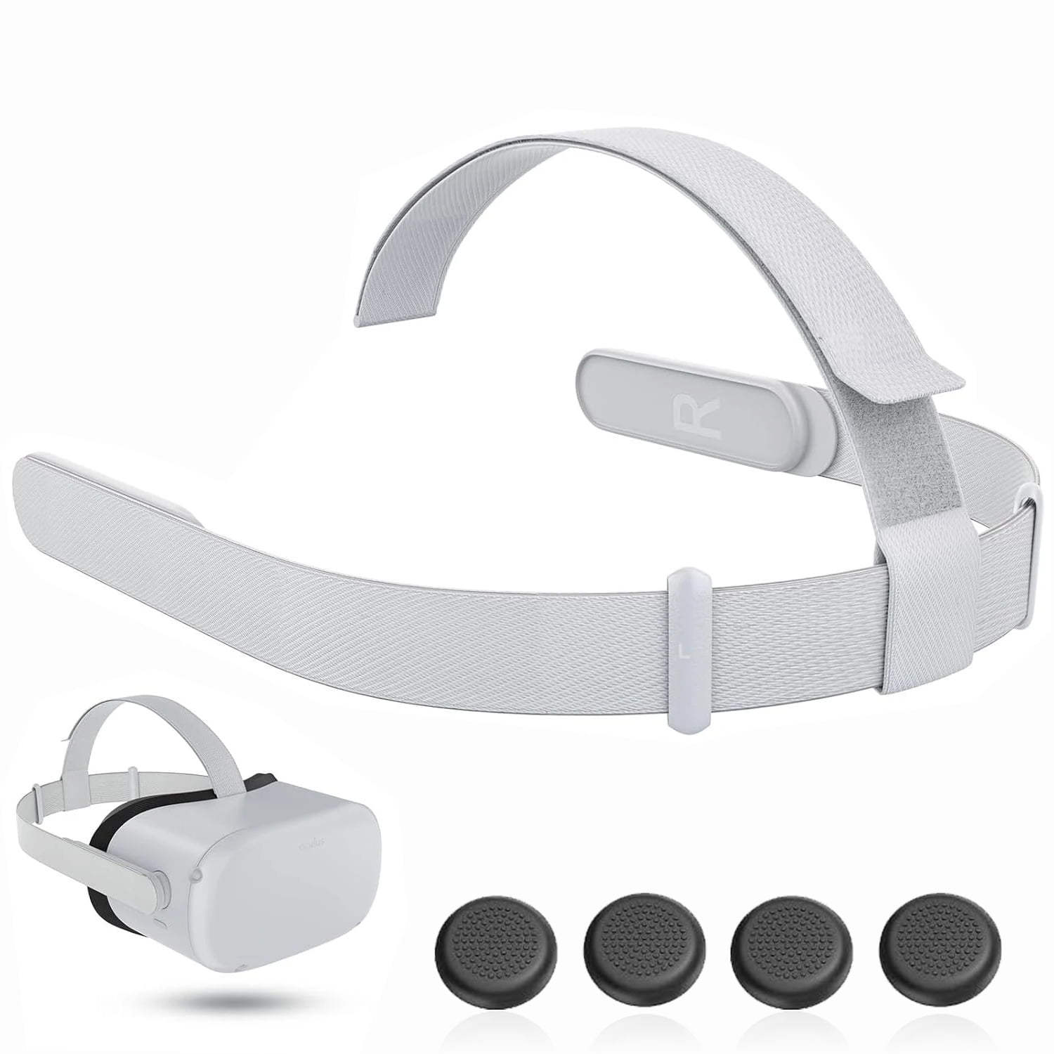 Replacement Head Strap for Meta Quest 2,Original Oculus Quest 2 Comfort Headband,4 Thumbstick Caps Included,Adjustable & Breathable Design-VR Head Strap Accessories