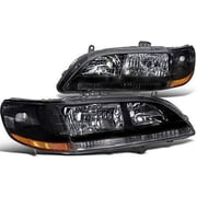 Replacement Headlights Head Lamps Black Housing Clear Lens Made For And Compatible With 1998 - 2002 Honda Accord 98 99 00 01 02