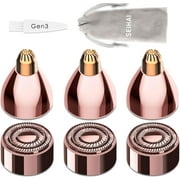 Replacement Heads for Flawless Finishing Touch Facial Hair Remover, Upgrade Gen 3 Eyebrow Hair Remover Replacement Heads, Painless 18k Gold Replacement Blades for Flawless (3+3)