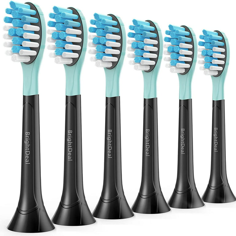 Replacement Heads for Philips Sonicare ProtectiveClean 4100 5100 6100  DiamondClean 9500 ExpertClean 7500 FlexCare HealthyWhite Electric Sonic  Toothbrush C3 G3 W3 C2 G2 Brush, Black, 6 Pack 