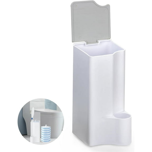 Replacement Holder for Clorox Toilet Wand,Happon Wall Mounted Holder, Compatible with Clorox Toilet Wand Holder only, White & Gray