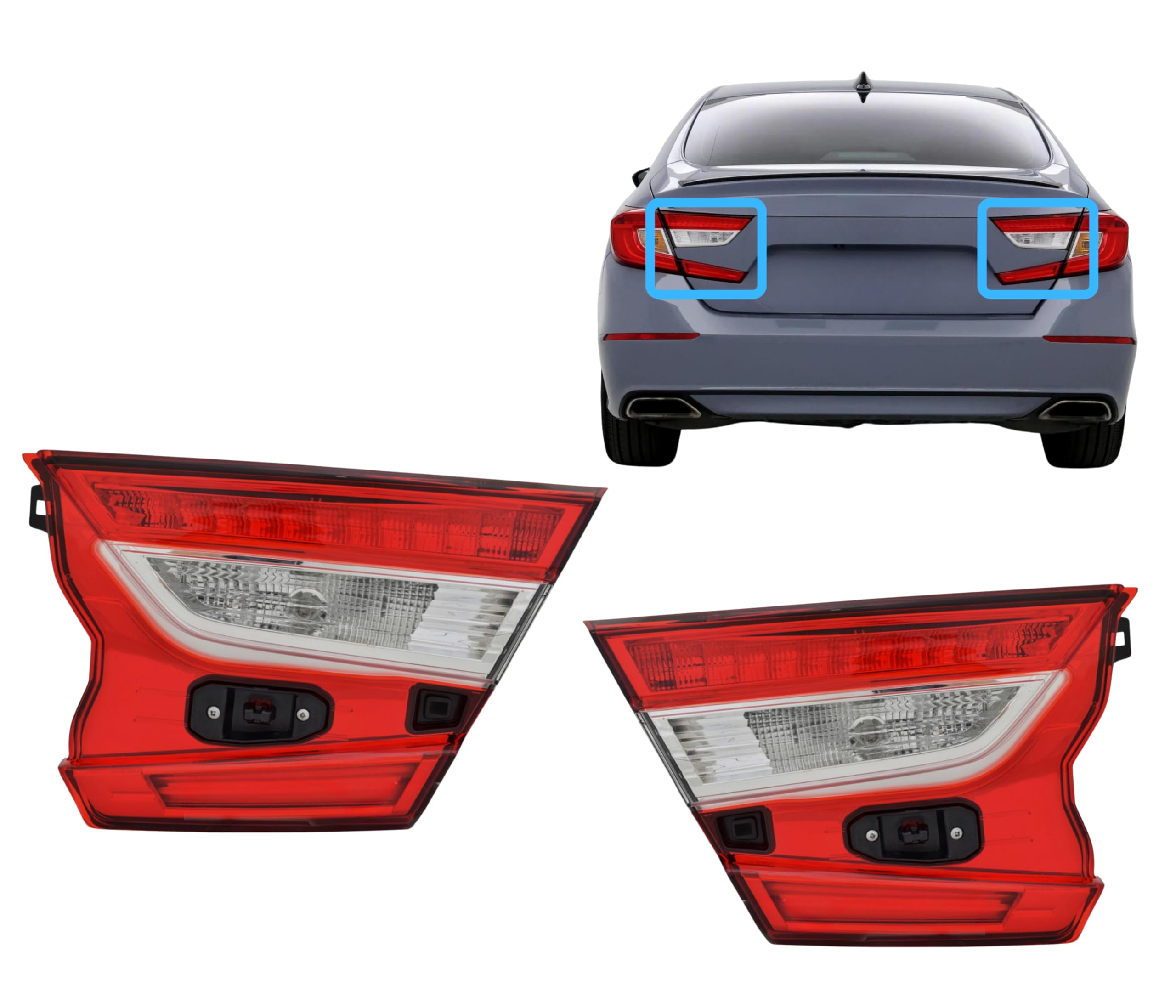 AKKON - Fit 2018 2019 2020 2021 2022 Honda Accord Sedan LED Build-in Tail Lights Inner Left Inner Right Assembly - Foto 8