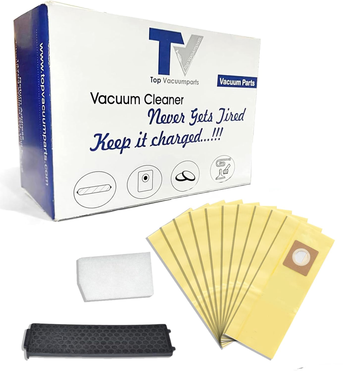 Replacement Hoover Commercial AH10243 Upright Bags for HushTone, with Carbon + Secondary Filter Compatible With CH54013 CH54015 CH54113 CH54115