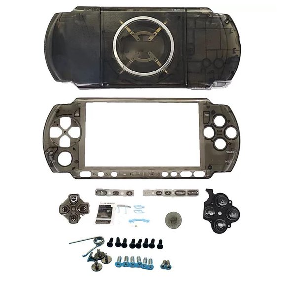 Replacement Housing Shell 3000, Clear Case with Buttons, Full Set Cover with Screws for Game Console Repair