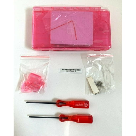 Replacement Housing for Nintendo DS Lite Glass Lens Shell Clear Pink