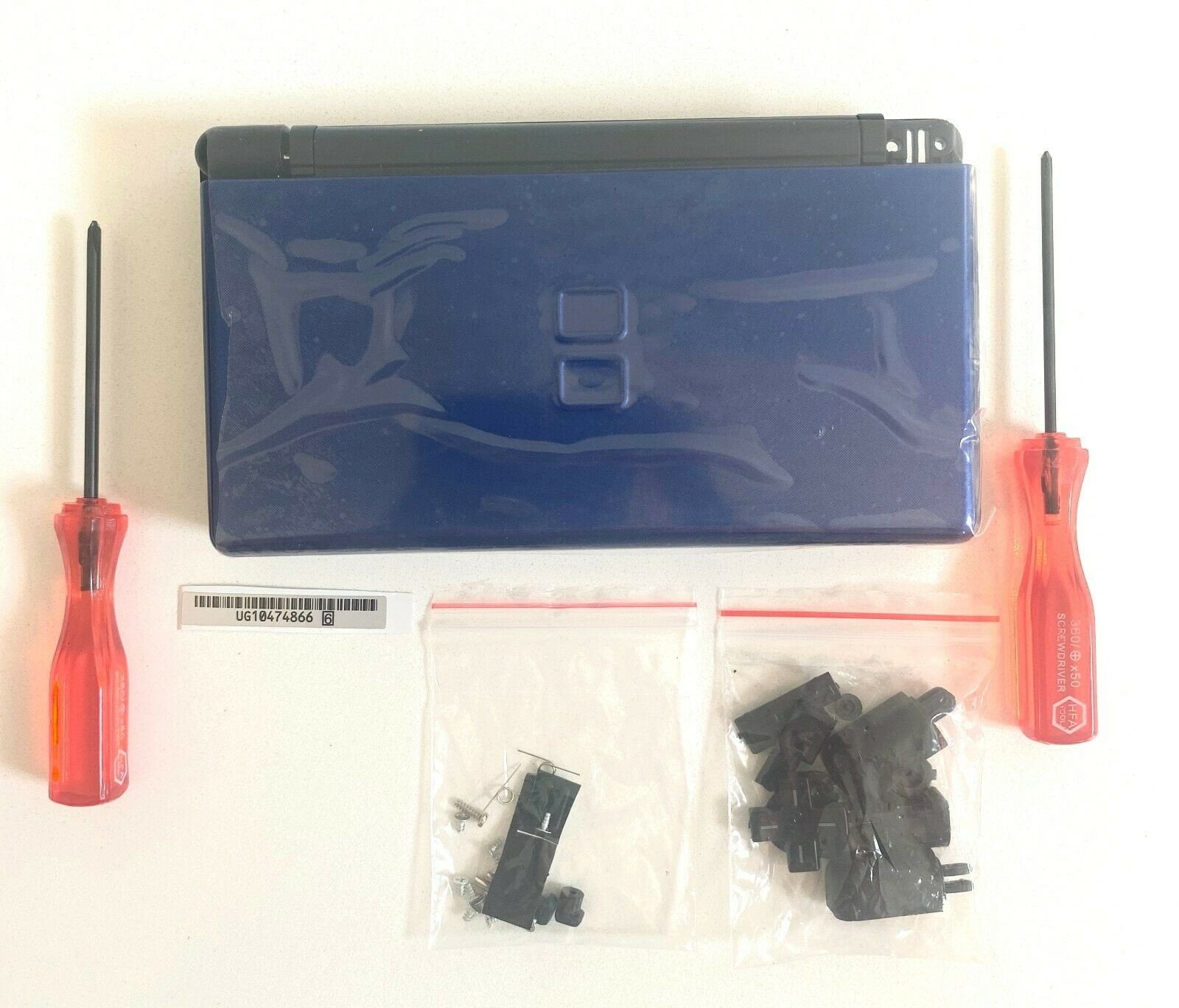 Replacement Housing for Nintendo DS Lite Glass Lens Shell Cobalt Blue Black