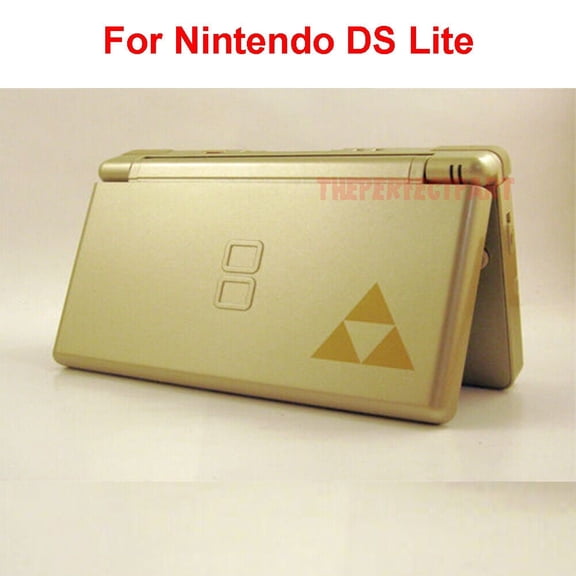 Replacement Housing for Nintendo DS Lite Glass Lens Shell Gold Zelda Triforce
