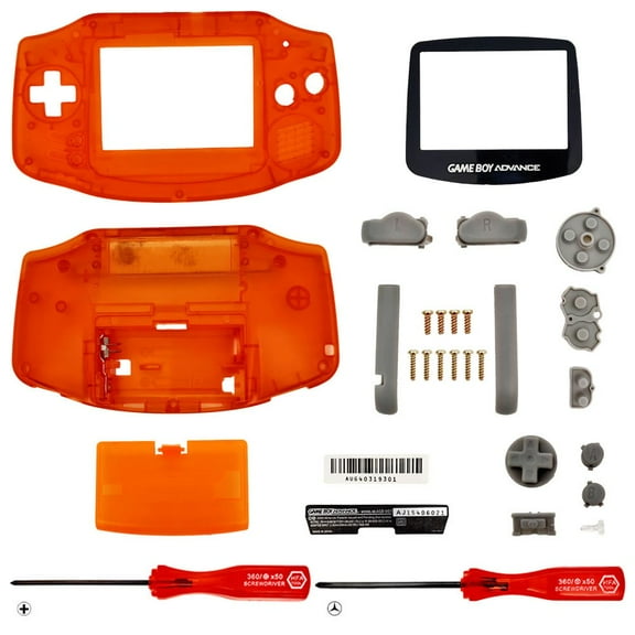 Replacement Housing for Nintendo GBA Game Boy Advance Shell Screen Clear Orange