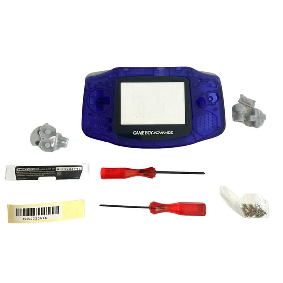 Replacement Housing for Nintendo GBA Game Boy Advance Shell Screen Clear Purple