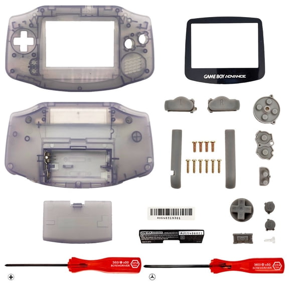 Replacement Housing for Nintendo GBA Game Boy Advance Shell Screen Glacier Gray