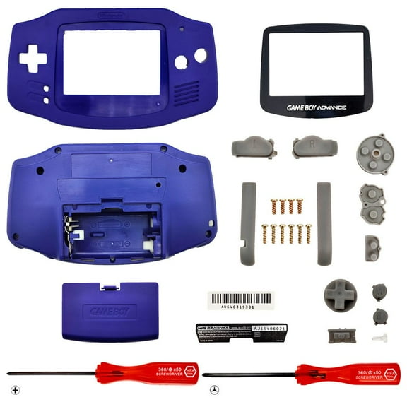 Replacement Housing for Nintendo GBA Game Boy Advance Shell Screen Indigo Purple