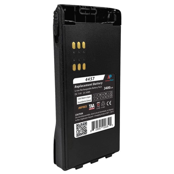 Replacement IMPRES Battery for Motorola HT1250, HT750 Series Radios. 3400 mAh