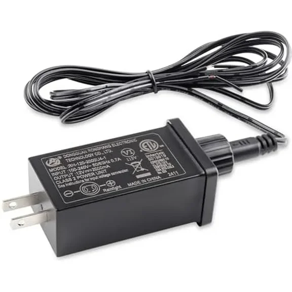 Replacement Inflatable Adapter 12V 2A Class 2 Power Supply With 6.6Ft Extension Cable Black