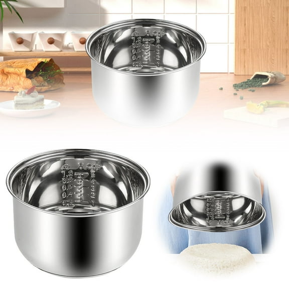 Replacement Inner Pot for Rice Cooker, 304 Food-Grade Stainless Steel Cooking Bowl, Fits Most Multi-Cooker & Rice Cooker Brands
