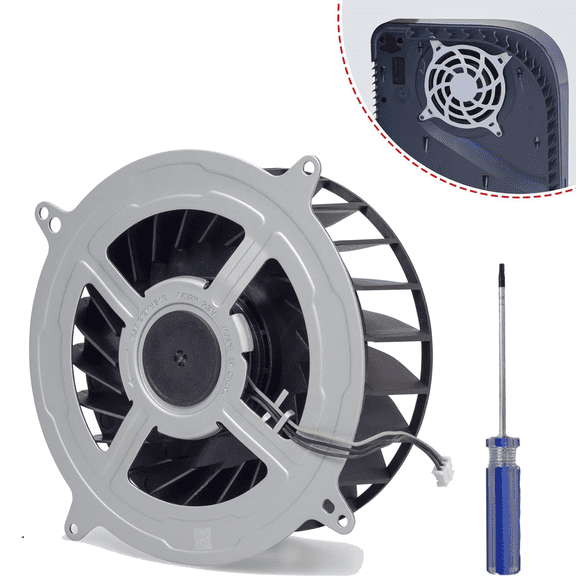 Replacement Internal Cooling Fan for PS5, 17/23 Blades OEM Fan Repair Part with T8 Screwdriver