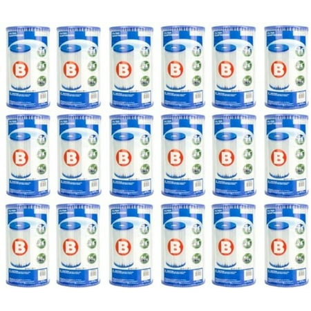 Replacement Intex Type B Filter Cartridge for Above Ground Pools 18-Pack