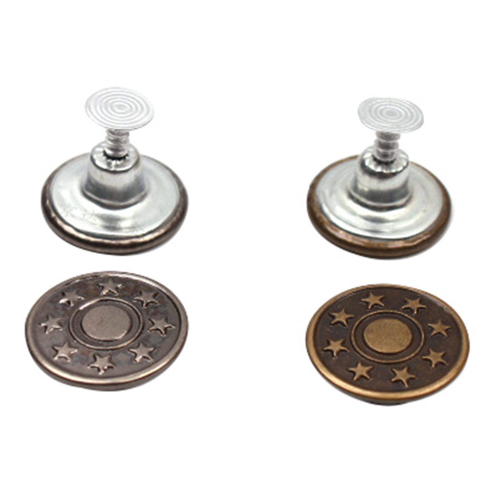 Replacement Jeans Buttons, 50 Sets Metal Tack No Sew Button Replacement