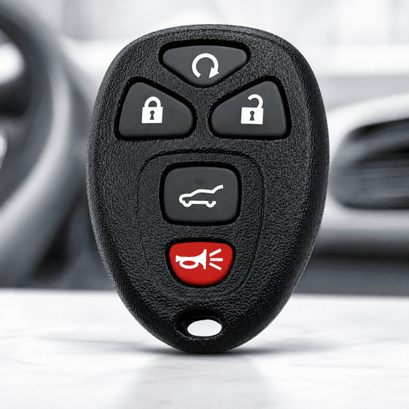 Replacement Key Fob Shell Case Fits for Chevy Suburban Tahoe Traverse GMC Acadia Yukon Cadillac Escalade SRX Buick Enclave Saturn Outlook 2007-2010 Keyless Entry Remote Control Pad Cover (Black)