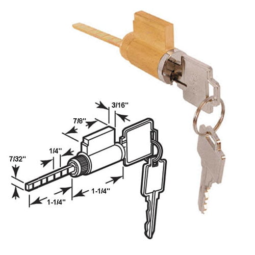 Replacement Keyed Cylinder for Sash Controls Patio Handle Sets - Keyed Alike