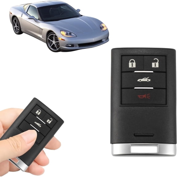 Replacement Keyless Entry Remote Car Key Fob 315MHz FCC ID M3N5WY7777A 4-Button for Cadillac J749 and Compatible with Chevrolet Corvette 2005-2013