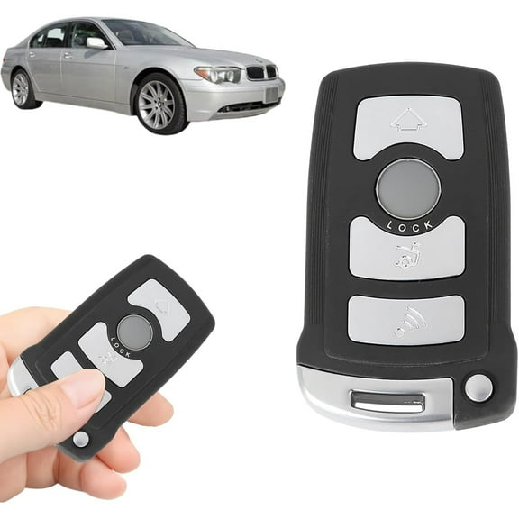 Replacement Keyless Entry Remote Car Key Fob 315Mhz Compatible with BMW 7 Series 2002 2003 2004 2005 2006 2007 2008 LX 8766 S, 4 Button Remote