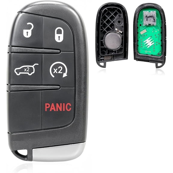 Replacement Keyless Entry Remote Car Key Fob 433MHz 46 Chip 5 Buttons with Door Key for 2014-2020 Jeep Grand Cherokee