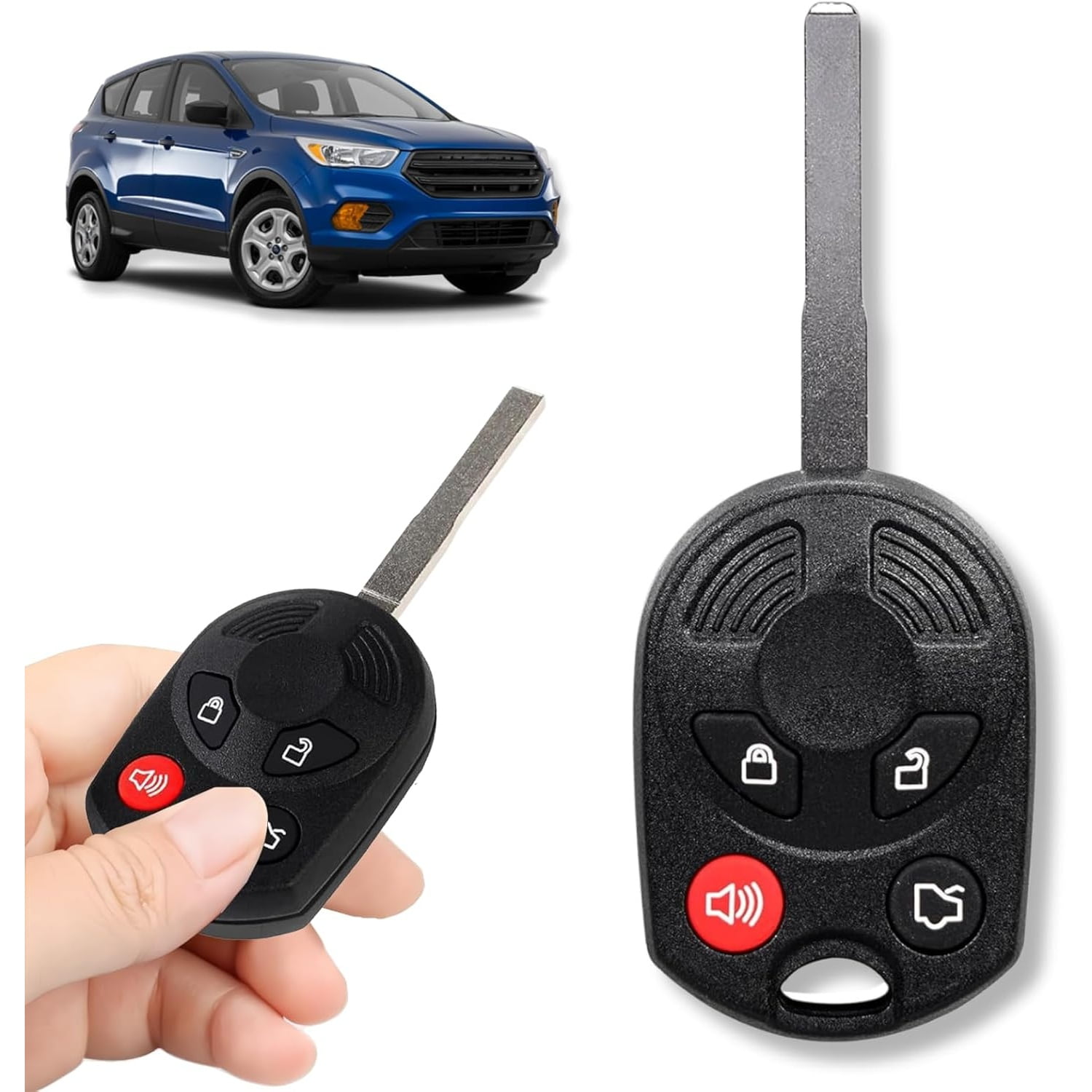 2 For 2013 2014 2015 2016 2017 2018 Ford Focus Escape Car Keyless Remote Key Fob - Foto 3