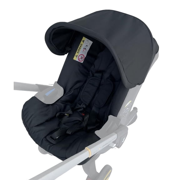 Replacement Kit Compatible with DOONA+ Car Seat Stroller | Comfortable Thick Seat Cushion+Adjustable Canopy+Soft Shoulder Pads (Black)