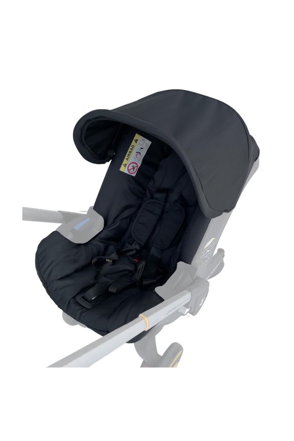 Replacement Kit Compatible with DOONA+ Car Seat Stroller | Comfortable Thick Seat Cushion+Adjustable Canopy+Soft Shoulder Pads (Black)
