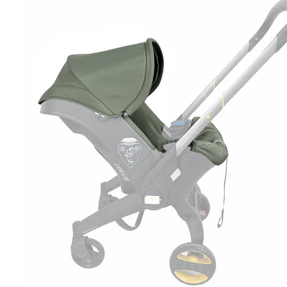 Replacement Kit Compatible with DOONA+ Car Seat Stroller | Comfortable Thick Seat Cushion+Adjustable Canopy+Soft Shoulder Pads (Olive)
