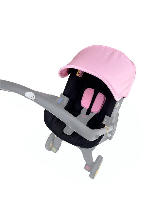 Replacement Kit Compatible with DOONA+ Car Seat Stroller | Comfortable Thick Seat Cushion+Adjustable Canopy+Soft Shoulder Pads (Pink & Black)