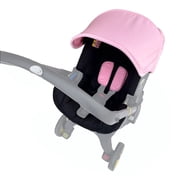 Replacement Kit Compatible with DOONA+ Car Seat Stroller | Comfortable Thick Seat Cushion+Adjustable Canopy+Soft Shoulder Pads Pink & Black