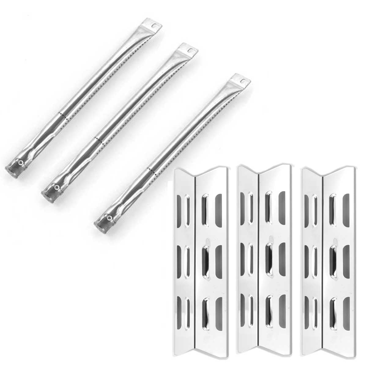 Replacement Burner Kit For BBQTEK & Presidents Choice Grills – 3 Stainless Steel Burners & Support Bracket (Fits Multiple Models)