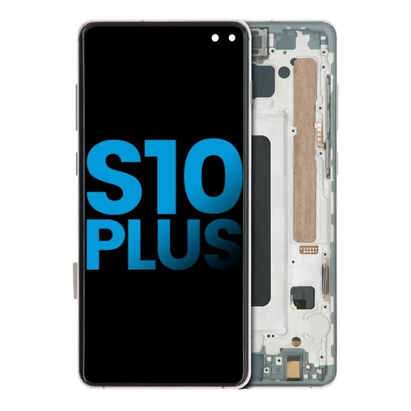 Replacement LCD Assembly W/ Frame (Without Fingerprint Sensor) For Samsung Galaxy S10 Plus (Aftermarket Plus) (Prism / Black)