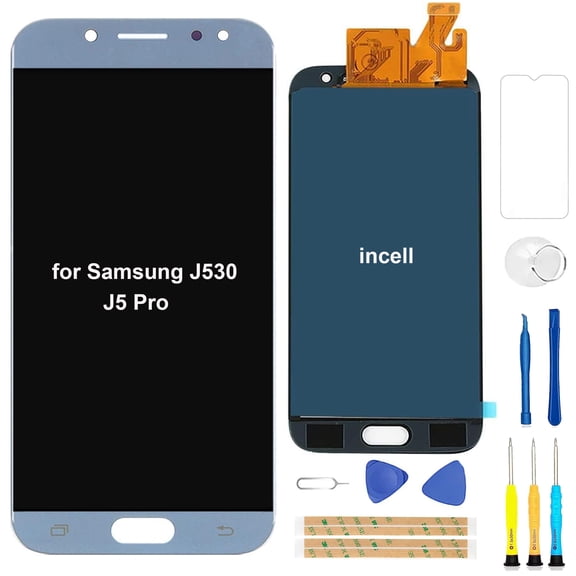 Replacement LCD Display for J530 J5 Pro Blue, TFT LCD Screen Replacement Compatible with Samsung Galaxy J5 2017 J530 J530F J530S J530K J530L J530FM J530Y J530YM with Screen Protector and Repair Kit
