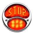 thumbnail image 1 of Replacement LED Tail Light, Red Lens w/ STOP Text, 28-31 Ford, RH, 1 of 4