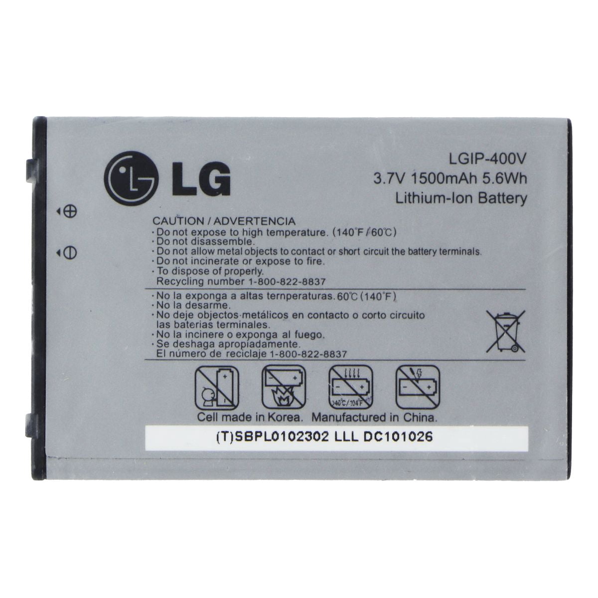 Akku-net Batteria Sostitutiva Per LG LGIP-G830 – Li-Ion, 3,7V, 850mAh/3,1Wh – Dimensioni 54x34x5mm, Peso 20g - 5