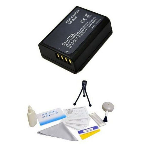 Replacement LP-E10 LPE10 Battery And Cleaning Kit For Canon EOS Rebel T3 T5 1100D 1200D Kiss X50