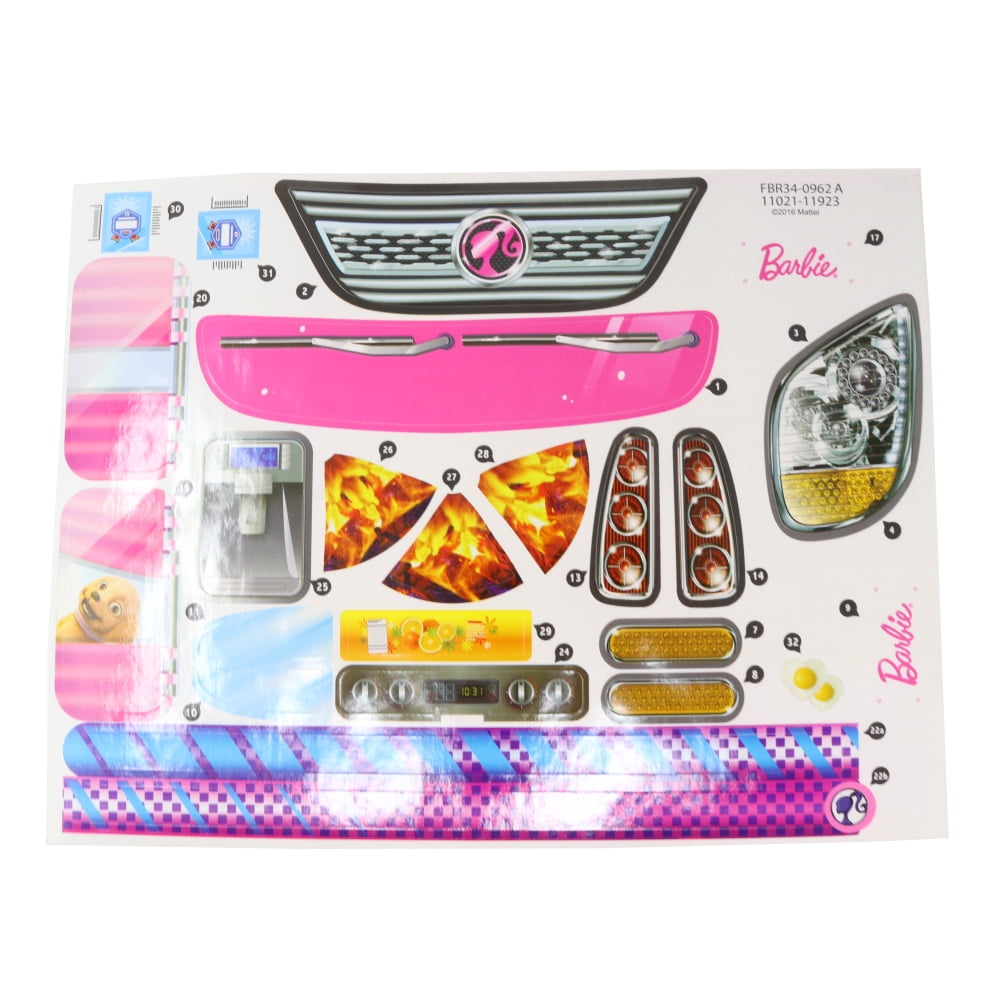 Replacement Labels for Barbie Doll Dream-Camper Playset - FBR34