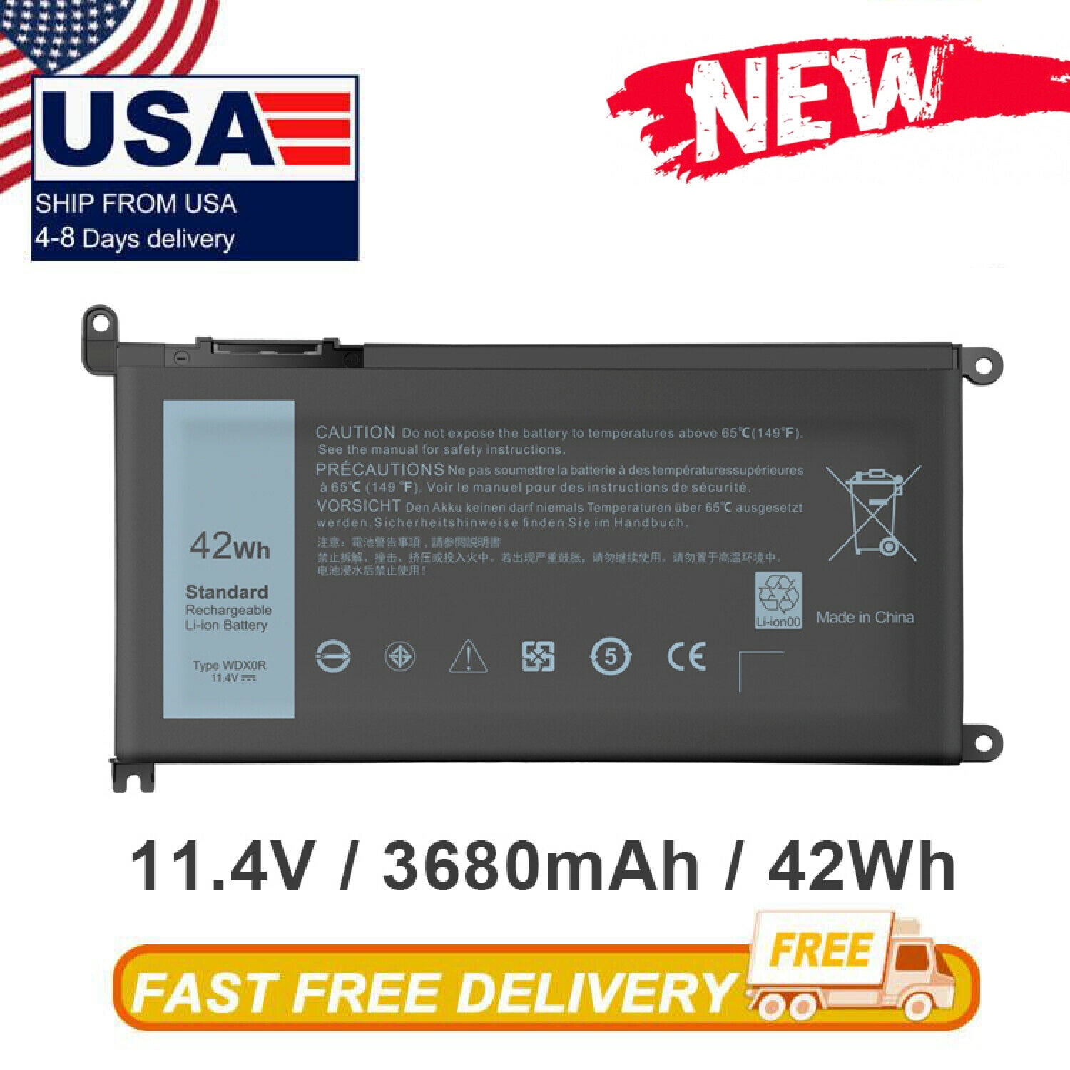 ＤＥＬＬ　inspiron5570　バッテリー新品 Replacement Laptop Battery for Dell Inspiron 5570 7579 7378 5567